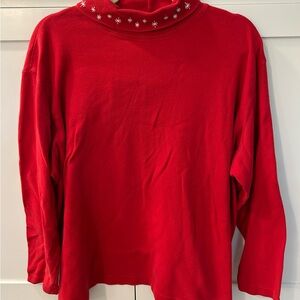 Susan Bristol Red Casual Turtleneck
